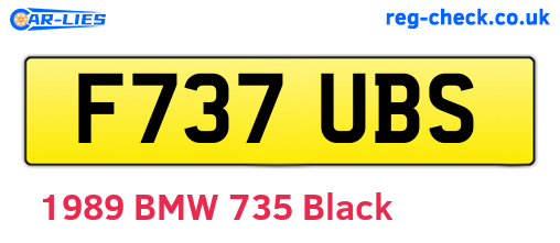 F737UBS are the vehicle registration plates.