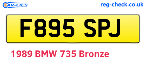 F895SPJ are the vehicle registration plates.
