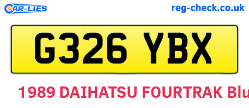G326YBX are the vehicle registration plates.