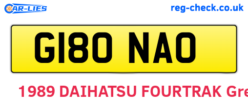 G180NAO are the vehicle registration plates.