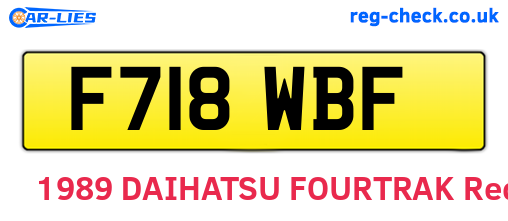 F718WBF are the vehicle registration plates.
