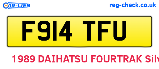 F914TFU are the vehicle registration plates.