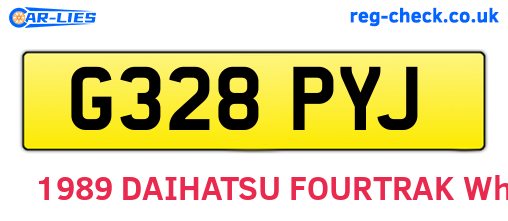G328PYJ are the vehicle registration plates.
