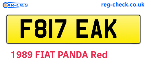 F817EAK are the vehicle registration plates.
