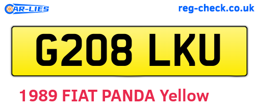 G208LKU are the vehicle registration plates.