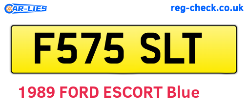 F575SLT are the vehicle registration plates.