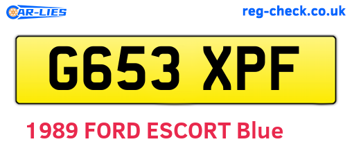 G653XPF are the vehicle registration plates.