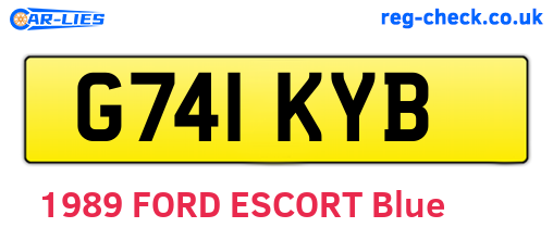 G741KYB are the vehicle registration plates.