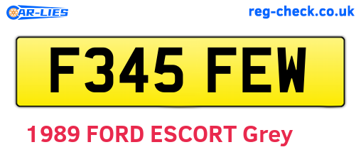 F345FEW are the vehicle registration plates.