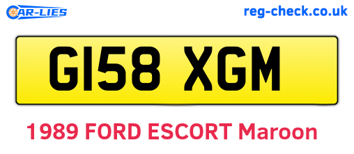 G158XGM are the vehicle registration plates.