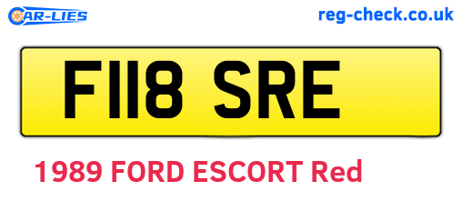 F118SRE are the vehicle registration plates.