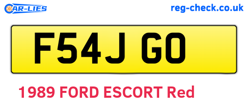 F54JGO are the vehicle registration plates.