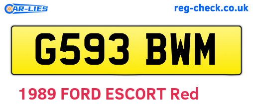 G593BWM are the vehicle registration plates.