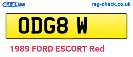 ODG8W are the vehicle registration plates.