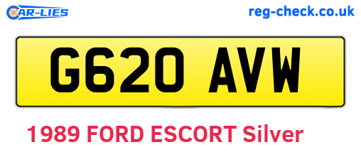 G620AVW are the vehicle registration plates.