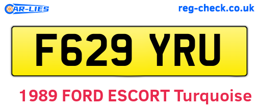 F629YRU are the vehicle registration plates.