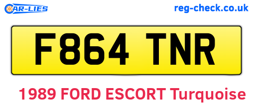 F864TNR are the vehicle registration plates.