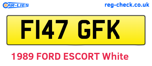 F147GFK are the vehicle registration plates.