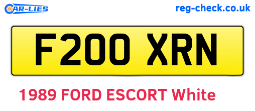 F200XRN are the vehicle registration plates.
