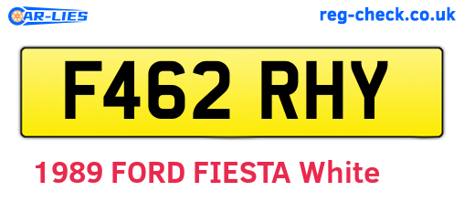 F462RHY are the vehicle registration plates.