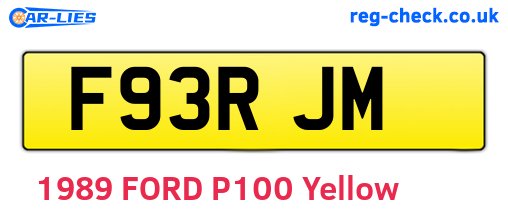 F93RJM are the vehicle registration plates.