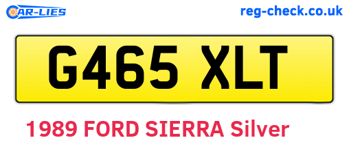 G465XLT are the vehicle registration plates.