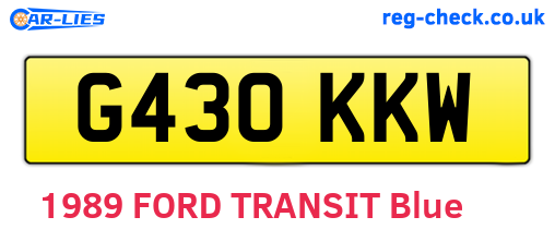 G430KKW are the vehicle registration plates.