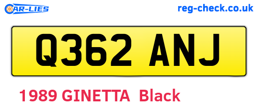 Q362ANJ are the vehicle registration plates.