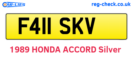 F411SKV are the vehicle registration plates.