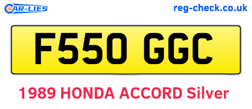 F550GGC are the vehicle registration plates.