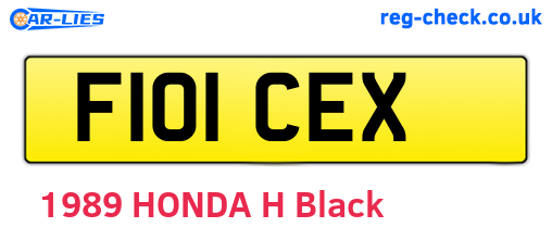 F101CEX are the vehicle registration plates.