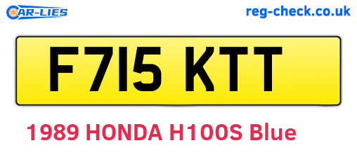 F715KTT are the vehicle registration plates.