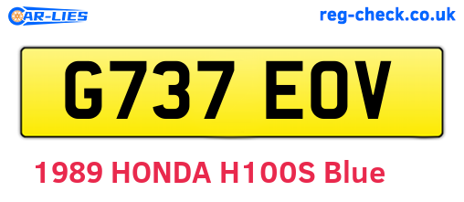 G737EOV are the vehicle registration plates.