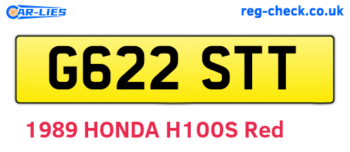 G622STT are the vehicle registration plates.