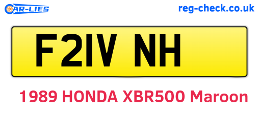 F21VNH are the vehicle registration plates.