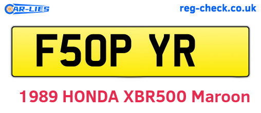 F50PYR are the vehicle registration plates.