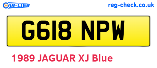 G618NPW are the vehicle registration plates.