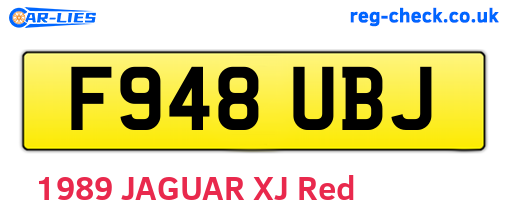F948UBJ are the vehicle registration plates.