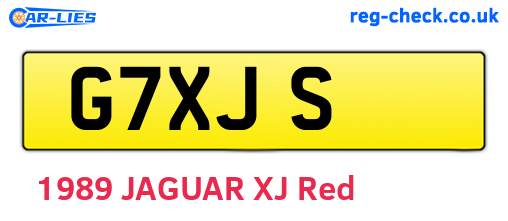 G7XJS are the vehicle registration plates.