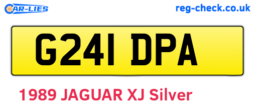 G241DPA are the vehicle registration plates.