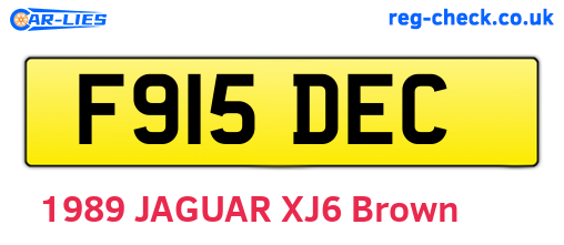 F915DEC are the vehicle registration plates.