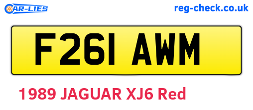 F261AWM are the vehicle registration plates.