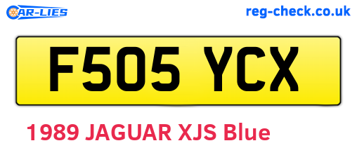 F505YCX are the vehicle registration plates.