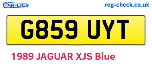 G859UYT are the vehicle registration plates.