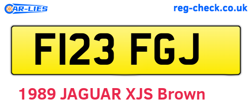 F123FGJ are the vehicle registration plates.