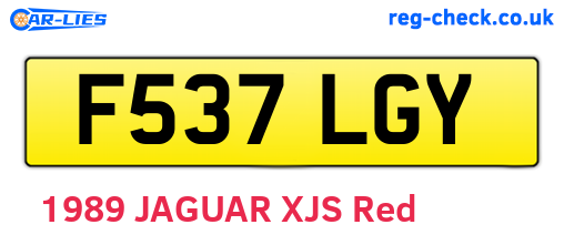 F537LGY are the vehicle registration plates.