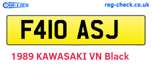 F410ASJ are the vehicle registration plates.