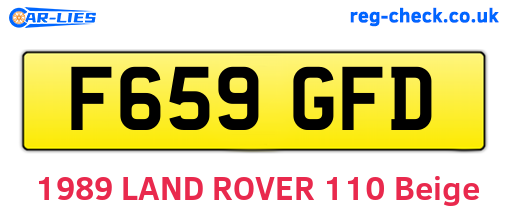 F659GFD are the vehicle registration plates.