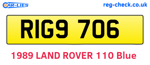 RIG9706 are the vehicle registration plates.