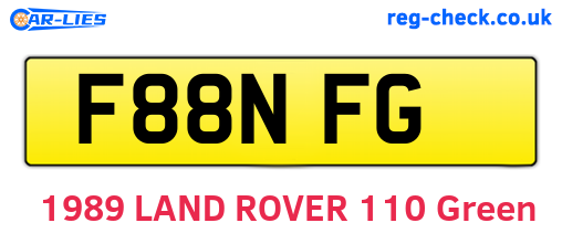 F88NFG are the vehicle registration plates.